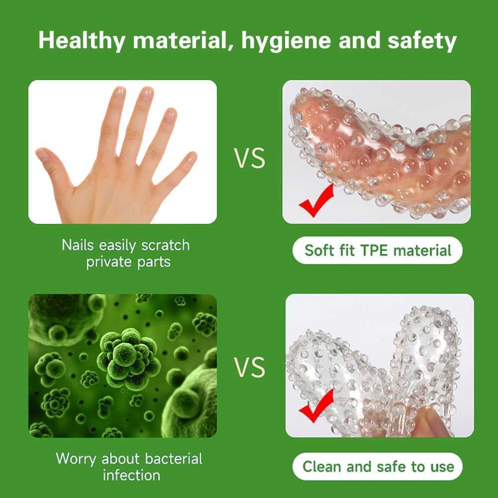 2 Pcs Finger Sleeves Finger Cots Body-Safe & Reusable Waterproof Finger Tips Protectors Tool Accessories Gifts for Women Couple Friends