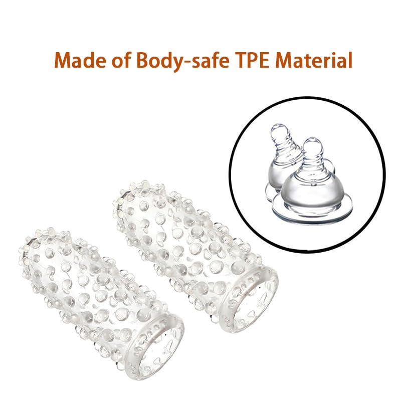 2 Pcs Finger Sleeves Finger Cots Body-Safe & Reusable Waterproof Finger Tips Protectors Tool Accessories Gifts for Women Couple Friends