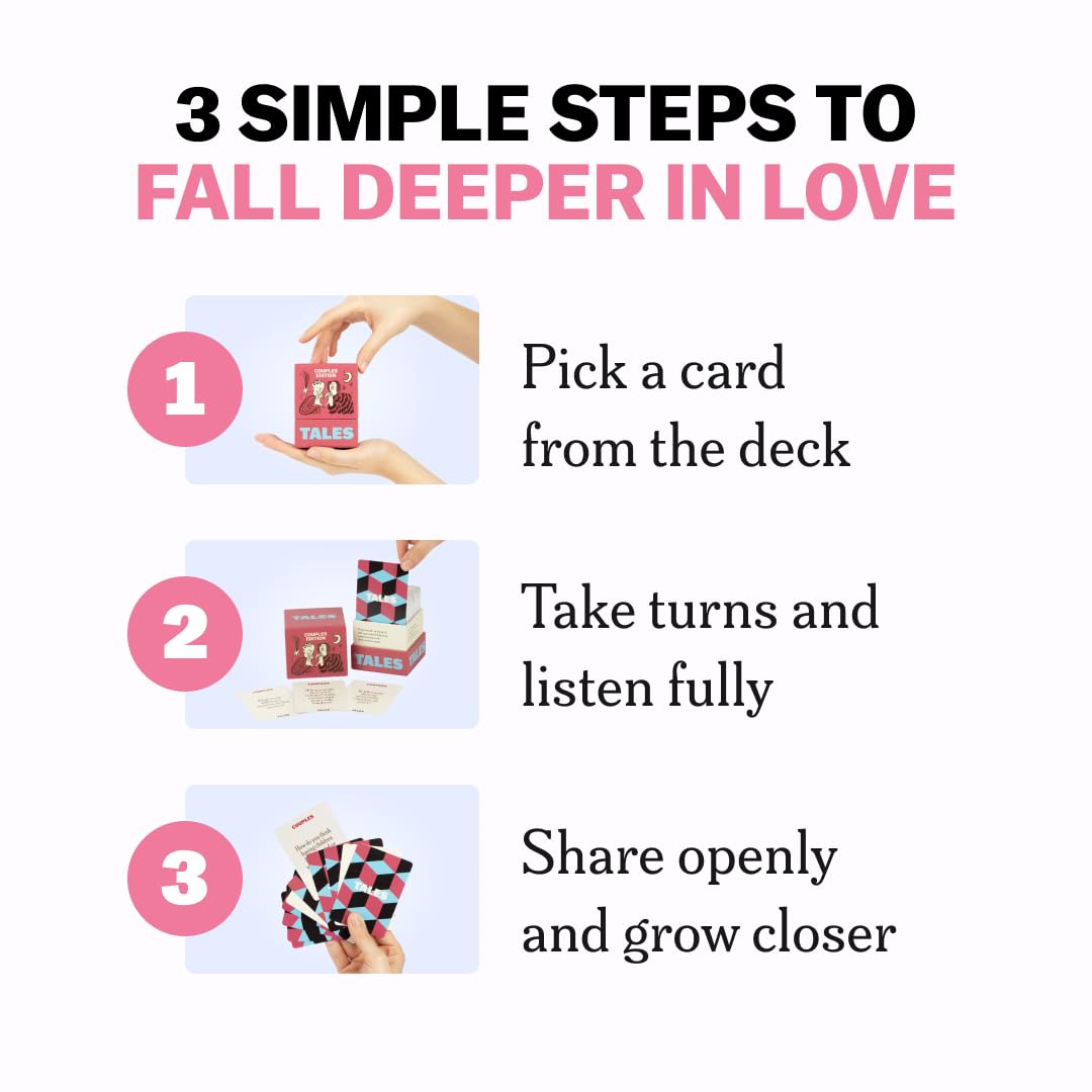 TALES 150 Conversation Starter Cards, Couples Edition, Perfect for Couples Games for Adults, Date Night Ideas, Gifts, Anniversaries, and Quality Time Together, Prompts for Deeper Connection