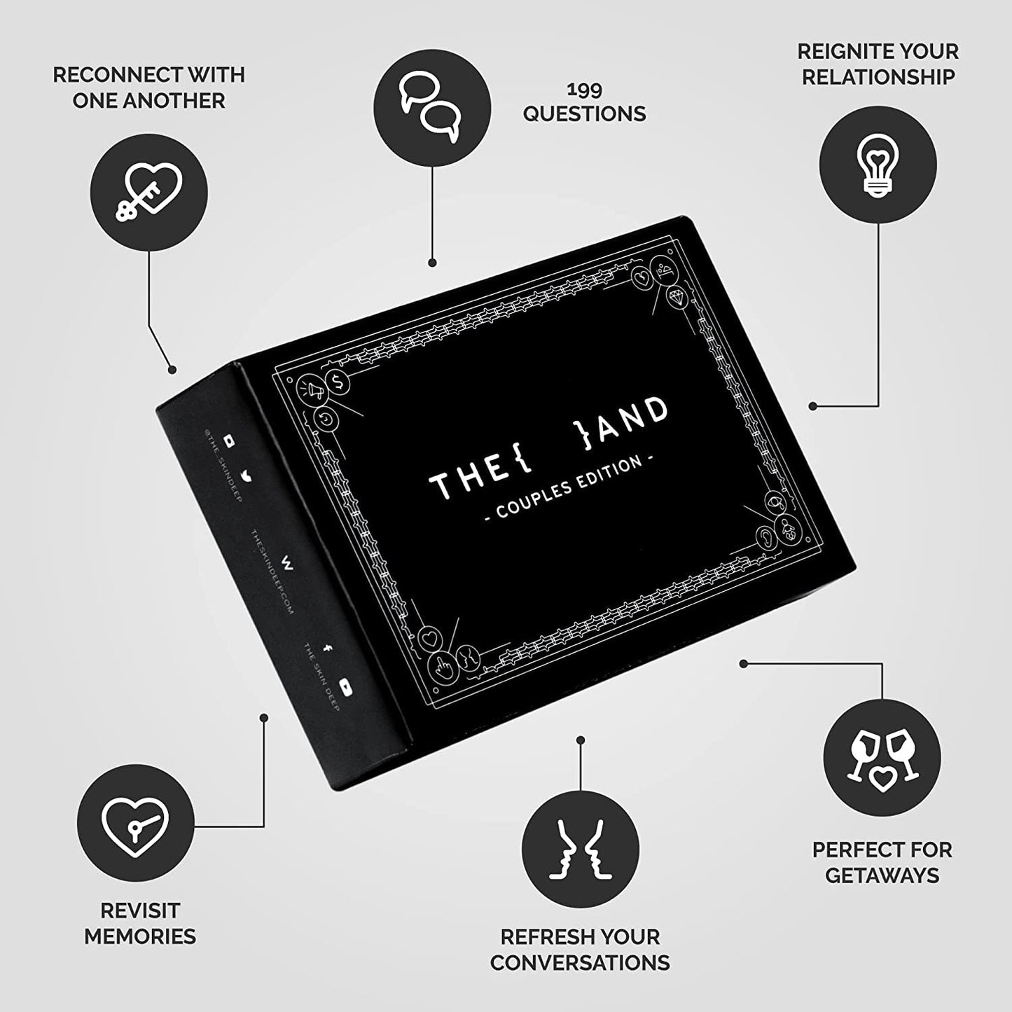 {THE AND} Couples Edition - 199 Meaningful Conversation Cards for Couples - Questions to Deepen Connection & Build Relationships - Date Night Card Game for Adults by The Skin Deep