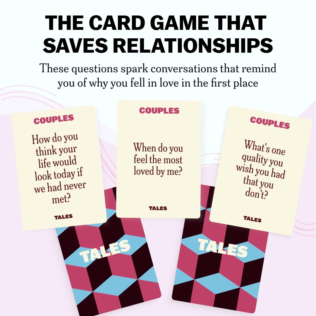 TALES 150 Conversation Starter Cards, Couples Edition, Perfect for Couples Games for Adults, Date Night Ideas, Gifts, Anniversaries, and Quality Time Together, Prompts for Deeper Connection