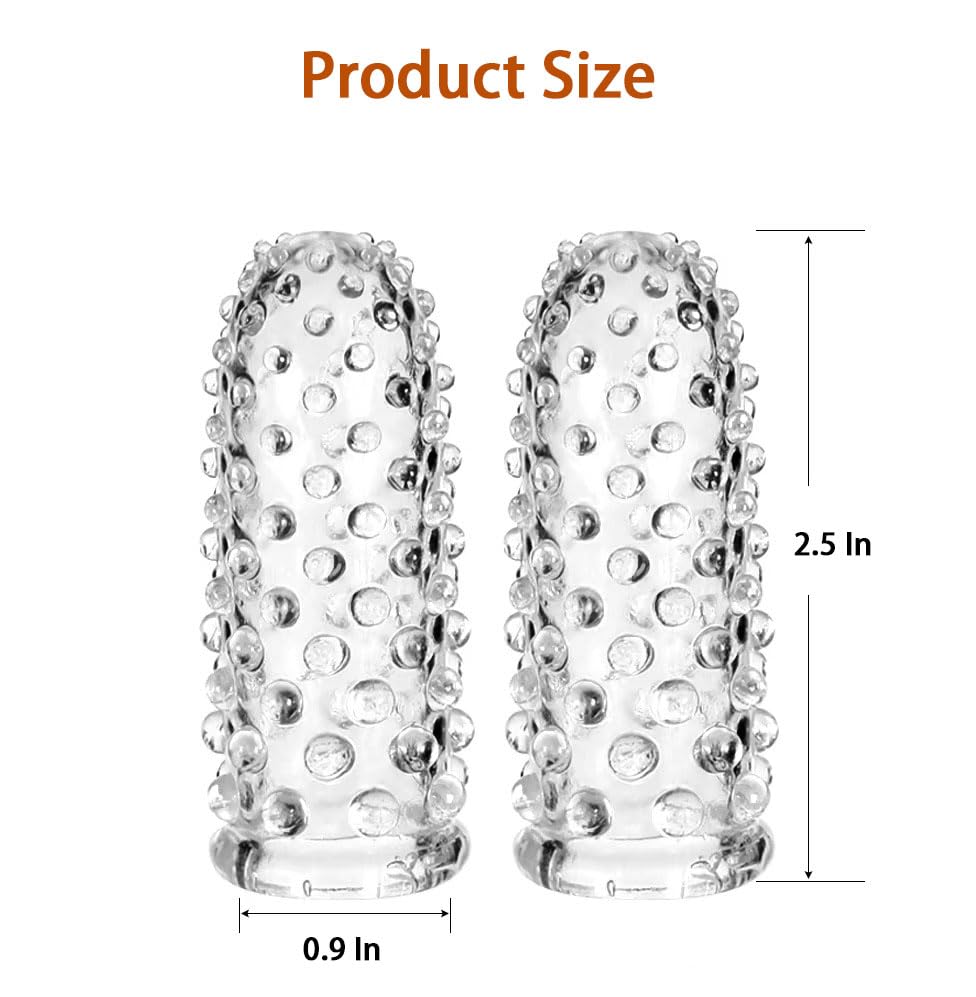 2 Pcs Finger Sleeves Finger Cots Body-Safe & Reusable Waterproof Finger Tips Protectors Tool Accessories Gifts for Women Couple Friends