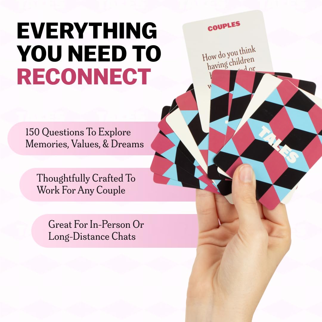TALES 150 Conversation Starter Cards, Couples Edition, Perfect for Couples Games for Adults, Date Night Ideas, Gifts, Anniversaries, and Quality Time Together, Prompts for Deeper Connection