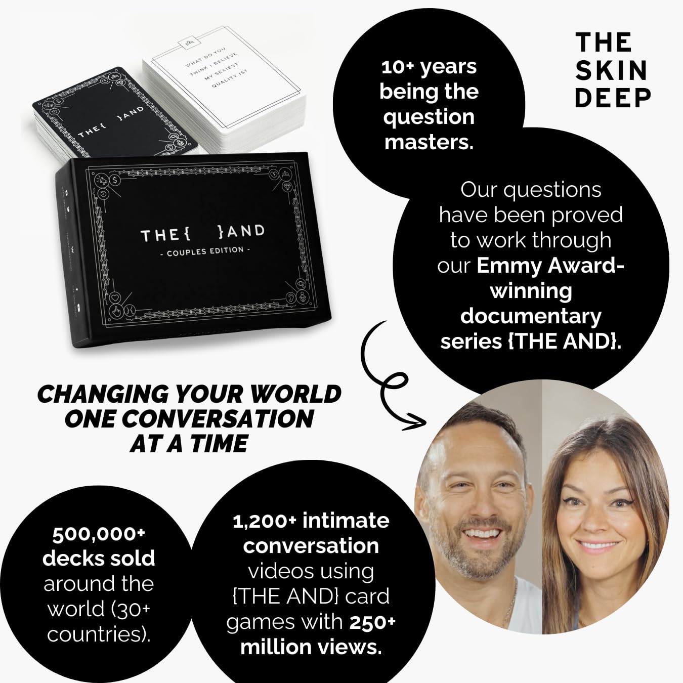 {THE AND} Couples Edition - 199 Meaningful Conversation Cards for Couples - Questions to Deepen Connection & Build Relationships - Date Night Card Game for Adults by The Skin Deep