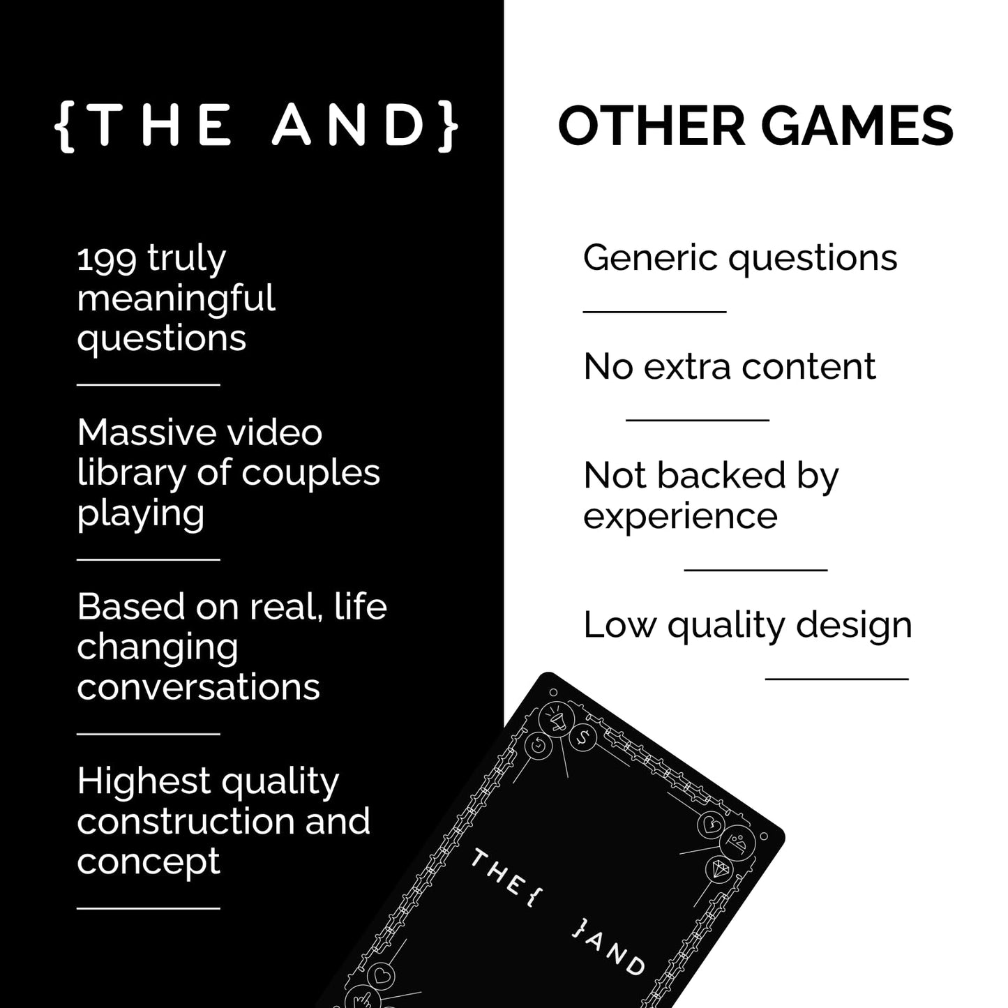 {THE AND} Couples Edition - 199 Meaningful Conversation Cards for Couples - Questions to Deepen Connection & Build Relationships - Date Night Card Game for Adults by The Skin Deep