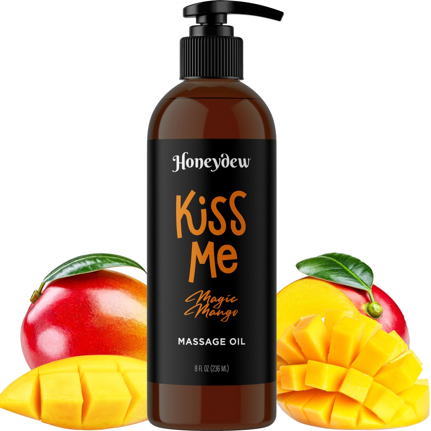 Mango Sensual Massage Oil for Couples - Alluring Tropical Full Body Massage Oil for Date Night and Nourishing Body Moisturizer with Sweet Almond - Vegan Non Staining Non Greasy Smooth Gliding Formula